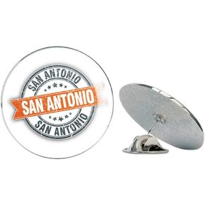 San Antonio Travel Grunge Rubber Stamp Round Metal 0.75" Lapel Pin Hat Shirt Pin Tie Tack Pinback in Kuwait