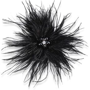 Elegant Feather Cz Flower Large Brooch Pin for Women Men Dainty Sparkly Crystal Floral Lapel Pins Shawl Dress Suit Clothes Accessories Corsage Brooches Wedding Party Fashion Jewelry 140mm in Kuwait