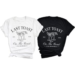 Captain Bride Shirt, Nautical Bachelorette Party Shirts, Cruise Bridal Party Crew Tshirt, First Mate Shirt, Bridesmaid Shirts (Last Toast on The Coast), Medium in Kuwait