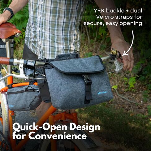 حقيبة المقود SpeedSleev CHARGE eSleev - حقيبة دراجة قابلة للتحويل لراكبي الدراجات اليومية - تخزين ممتاز لركوب الدراجات في المناطق الحضرية مع حزام الكتف - نظام تثبيت بإبزيم YKK آمن in Kuwait