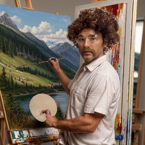 14 قطعة من زي رسام الهالوين للبالغين من إكسسوارات زي رسام الثمانينيات بما في ذلك نظارات اللحية المستعارة ومجموعة فرش لوحة الطلاء للفنانين التنكرية in Kuwait