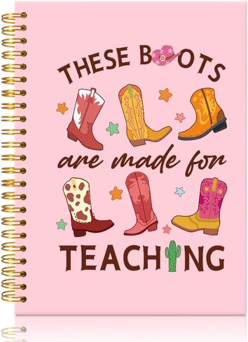 These Boots are Made for Teaching Spiral Journal Notebook for Women, Western Cowgirl Boho Notebooks, Teachers Day Birthday Gifts for Her, New Teacher Grad Gifts, Teacher Appreciation Gifts in Saudi Arabia