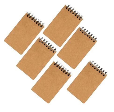 YIHUANYIFA 12pcs Small Spiral Notebook College Ruled 3x5inch Mini Cute Pocket Journals Hardcover 120 Pages 7mm Lined Pages Tiny Memo Pads for Home, Office, Work, or Travel (12, Kraft) in Saudi Arabia