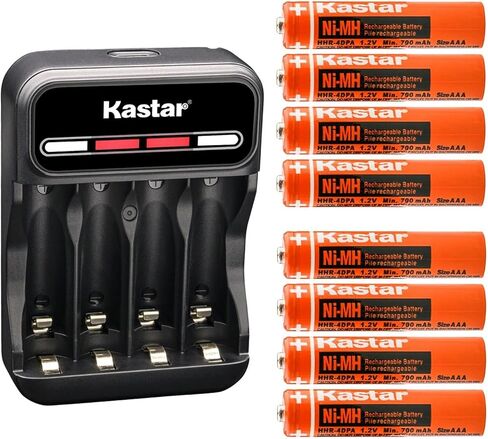 Kastar 8-Pack Battery and CMH4 Smart USB Charger Compatible with Panasonic KX-TGDA20 KX-TGDA20M1 KX-TGDA20N KX-TGE210 KX-TGE210B KX-TGE212 KX-TGE212B KX-TGE213B KX-TGE214B KX-TGE215B KX-TGE216B in Saudi Arabia
