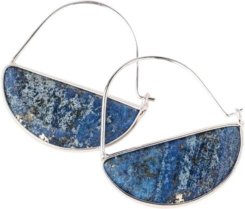 Scout Curated Wears - Stone Prism Hoop Earring - Lapis/Silver in Kuwait