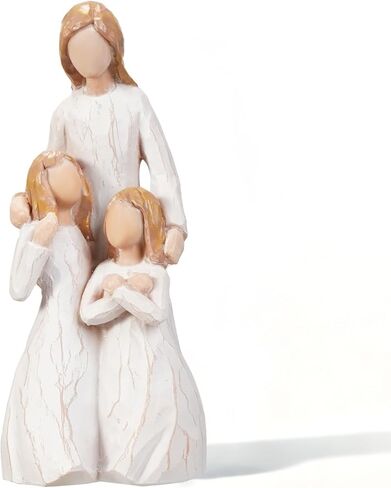 Mom Embrace Two Girls Figurine, Mother and Daughters Love Resin Statue, Family Sculpture Decor, Sentimental Tabletop Figurine in Saudi Arabia