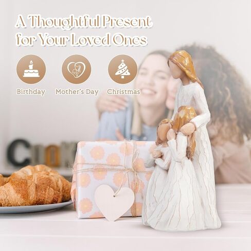Mom Embrace Two Girls Figurine, Mother and Daughters Love Resin Statue, Family Sculpture Decor, Sentimental Tabletop Figurine in Saudi Arabia