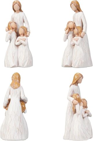 Mom Embrace Two Girls Figurine, Mother and Daughters Love Resin Statue, Family Sculpture Decor, Sentimental Tabletop Figurine in Saudi Arabia