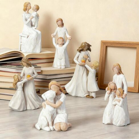 Mom Embrace Two Girls Figurine, Mother and Daughters Love Resin Statue, Family Sculpture Decor, Sentimental Tabletop Figurine in Saudi Arabia