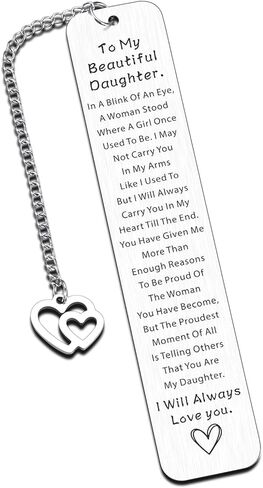 Inspirational Bookmark for Daughter, to My Daughter Gifts from Mom Dad, Easter Basket Stuffers for Daughters Teen Girls, 16th 18th 21st Birthday Graduation Gift, Book Accessory for Book Lovers in Saudi Arabia