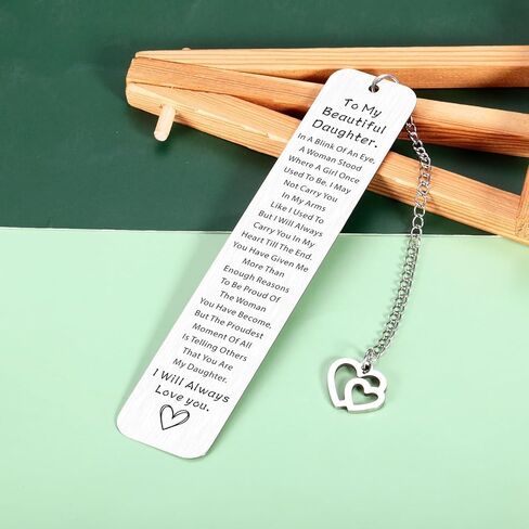 Inspirational Bookmark for Daughter, to My Daughter Gifts from Mom Dad, Easter Basket Stuffers for Daughters Teen Girls, 16th 18th 21st Birthday Graduation Gift, Book Accessory for Book Lovers in Saudi Arabia
