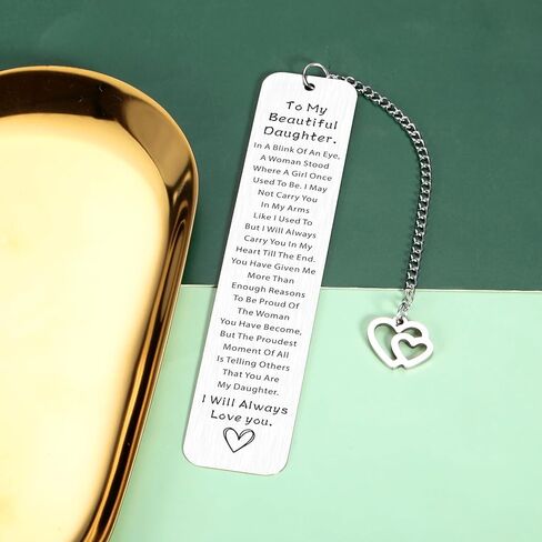 Inspirational Bookmark for Daughter, to My Daughter Gifts from Mom Dad, Easter Basket Stuffers for Daughters Teen Girls, 16th 18th 21st Birthday Graduation Gift, Book Accessory for Book Lovers in Saudi Arabia