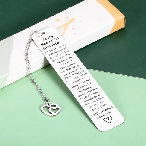Inspirational Bookmark for Daughter, to My Daughter Gifts from Mom Dad, Easter Basket Stuffers for Daughters Teen Girls, 16th 18th 21st Birthday Graduation Gift, Book Accessory for Book Lovers in Saudi Arabia