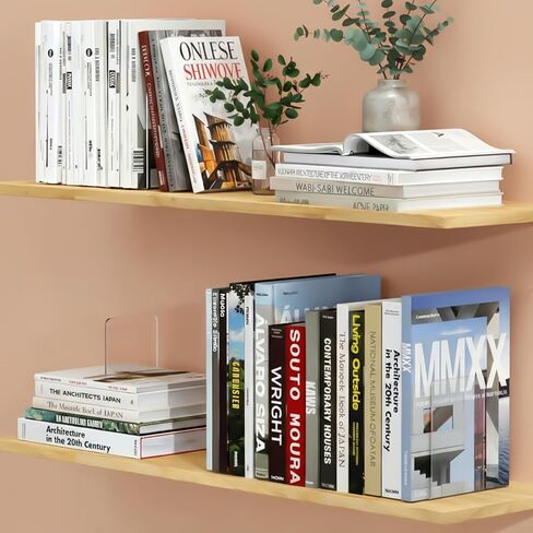 16 Pcs Clear Acrylic Bookends for Shelves, Heavy Duty L-Shaped Book Ends for Books, Invisible Book Organizer & Holder for Office, Home, Library in Kuwait