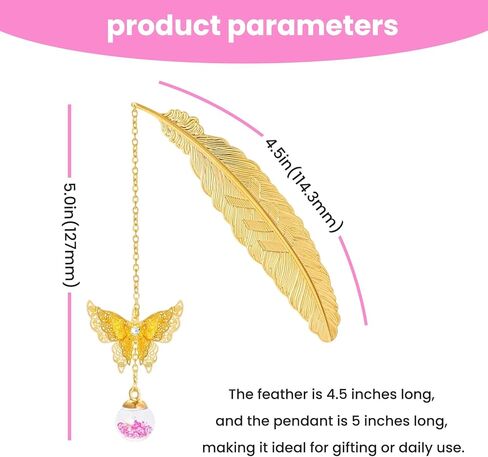 Metal Feather Bookmark - Elegant Alloy Book Marker with Present Box, Vintage Style Reading Accessory for Book Lovers (Silver Feather with Purple Diamond) in Saudi Arabia