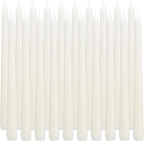 12 Pack White Taper Candles - Premium Spiral Twist Wax Candles, Smokeless & Unscented Elegant for Dining, Weddings, and Home Decor High-end Restaurant Mood Lighting in Kuwait