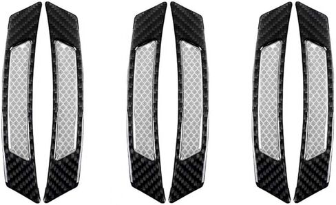 6 قطع من واقي حواجب عجلة السيارة، ملصق تحذير أمان عاكس من ألياف الكربون، واقي طلاء مضاد للخدش لواقي الطين، ديكور خارجي ذاتي اللصق للعلامات الجانبية (أبيض) in Kuwait