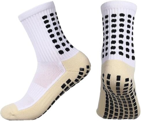 Men Women Soccer Socks 3 Pairs Teens Cushioned Non Slip Grip Sports Sock Youth Basketball Football Socks Compression Athletic Sock in Saudi Arabia