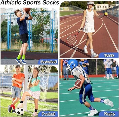 Men Women Soccer Socks 3 Pairs Teens Cushioned Non Slip Grip Sports Sock Youth Basketball Football Socks Compression Athletic Sock in Saudi Arabia
