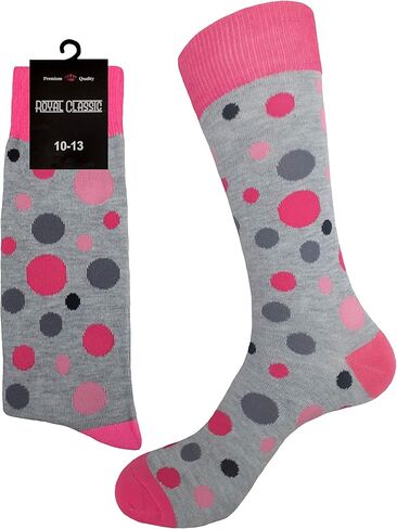 Polka Dots Groomsmen Wedding Socks 3 Pairs Cotton Blend Size 10-13 (Pink Grey Black) in Kuwait
