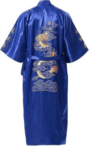 Dragon Robe Traditional Sleepwear, Men's Gown Home Clothing, Kimono Robe Bathrobe,Silk Robe for Men,Gown Home Clothing(A,XX-Large) in Saudi Arabia