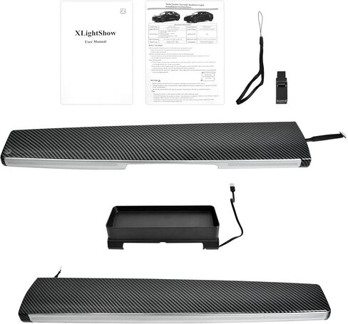 Dash Cover with RGB Lights & Storage Box for Tesla Model 3 2019-2022 / Model Y 2021-2024, APP Control Dash Light with Start Animation, Smart Scenes, Music Sync, Plug & Play, Honeycomb in Saudi Arabia