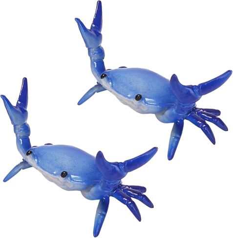 2Pcs Dark Blue Creative Crab Pen Holder Weightlifting Crabs Pen Stand Storage Rack, Office Desktop Decoration, Pencil Holders Desk Supplies Holders and Dispensers, Desk Accessories and Workspace in Saudi Arabia