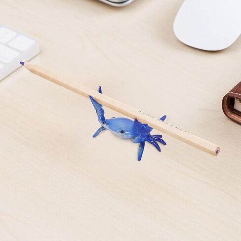 2Pcs Dark Blue Creative Crab Pen Holder Weightlifting Crabs Pen Stand Storage Rack, Office Desktop Decoration, Pencil Holders Desk Supplies Holders and Dispensers, Desk Accessories and Workspace in Saudi Arabia