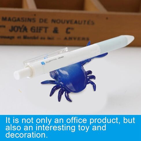 2Pcs Dark Blue Creative Crab Pen Holder Weightlifting Crabs Pen Stand Storage Rack, Office Desktop Decoration, Pencil Holders Desk Supplies Holders and Dispensers, Desk Accessories and Workspace in Saudi Arabia