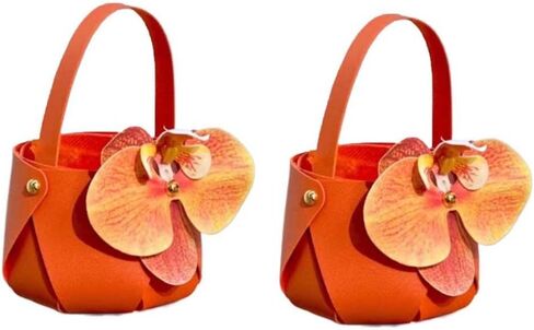 Orchid Flower Handbag Alloy Valentine's Day Mesh Gifts Bag Year's Gift Pearl Wedding Candies Bag in Saudi Arabia