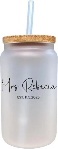 VANESSA ROSELLA Mrs. Last Name Est Year Tote Bag Personalized Wedding Bridal Shower Honeymoon Custom Wedding Gif in Kuwait