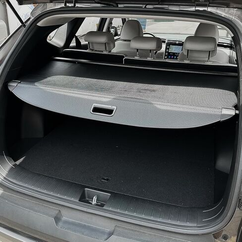 غطاء الحمولة لملحقات Toyota Grand Highlander 2024 2025 2026 (مظهر ألياف الكربون)، لملحقات Toyota Grand Highlander غطاء صندوق السيارة القابل للسحب درع ظل الأمان (ليس لهايلاندر) in Kuwait