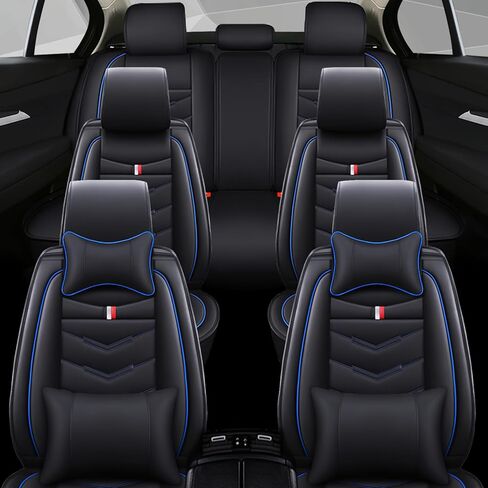 Car Seat Cover 6 Seats for Ford Explorer 2000-2026, Waterproof Durable Compatible Airbag, Premium Leather Seat Protector(6 Seats Standard,Black Red) in Kuwait