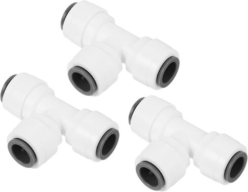 PATIKIL 1/4" Push to Connect Tee Fittings, 3 Pack T Shape Water Line Fitting for RO Water System, White in Saudi Arabia