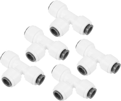 PATIKIL 1/4" Push to Connect Tee Fittings, 3 Pack T Shape Water Line Fitting for RO Water System, White in Saudi Arabia