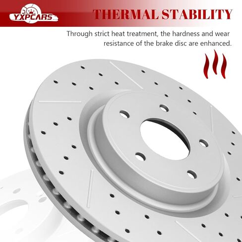 Ceramic Front Brakes Pad and Rotors Drilled Slotted Vented Replacement Disc Brake Kits for Nissan Pathfinder 2013-2020/ Murano 2015-2023, for Infiniti Qx60 2014-2020/ Jx35 2013 in Kuwait