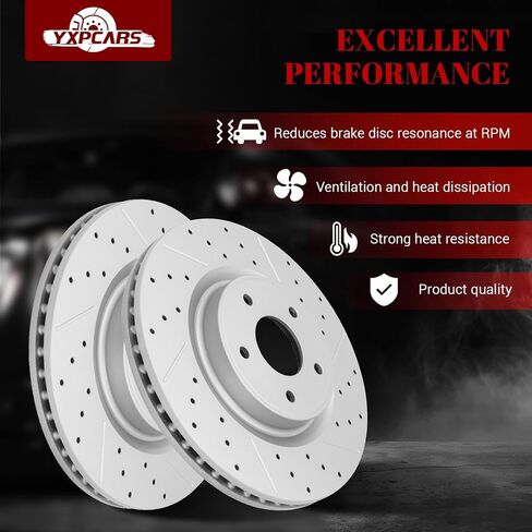 Ceramic Front Brakes Pad and Rotors Drilled Slotted Vented Replacement Disc Brake Kits for Nissan Pathfinder 2013-2020/ Murano 2015-2023, for Infiniti Qx60 2014-2020/ Jx35 2013 in Kuwait