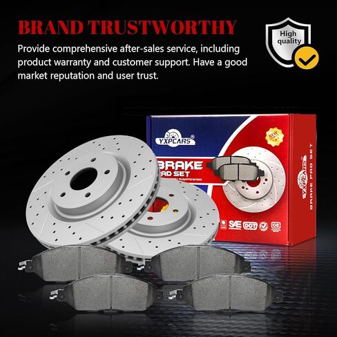 Ceramic Front Brakes Pad and Rotors Drilled Slotted Vented Replacement Disc Brake Kits for Nissan Pathfinder 2013-2020/ Murano 2015-2023, for Infiniti Qx60 2014-2020/ Jx35 2013 in Kuwait