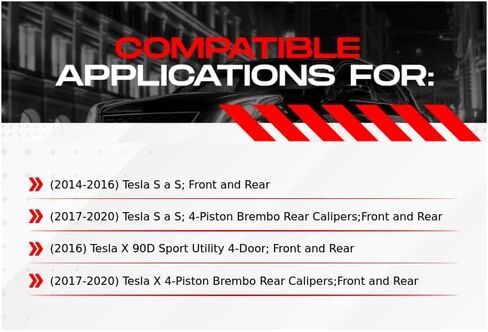 R1 Concepts Front and Rear Brake Kit For 2014-2020 Tesla S, 2016-2020 Tesla X| Drilled Slotted Brake Rotors| Semi-Metallic Brake Pads and Rotors Kit| Hardware included in Saudi Arabia