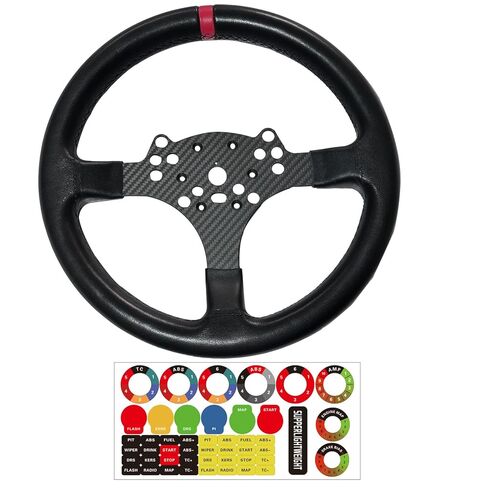 استبدال لوحة استبدال عجلة القيادة المصنوعة من الجلد السويدي/الجلد خفيفة الوزن مقاس 13 بوصة لعجلة سباق الألعاب MOZA R5/R3/ES/ESX (مع جلد سويدي كامل) in Kuwait