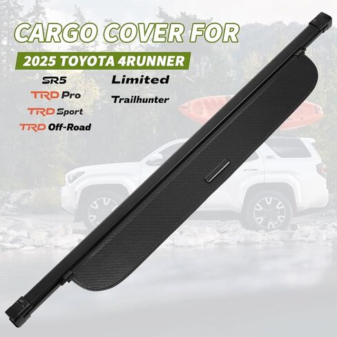 غطاء شحن صندوق السيارة الجديد تمامًا لعام 2025 2026 Toyota 4Runner، غطاء أمان خلفي قابل للسحب 4Runner Trailhunter إلخ 2025 2026 +، مع شبكة تخزين صندوق السيارة in Kuwait