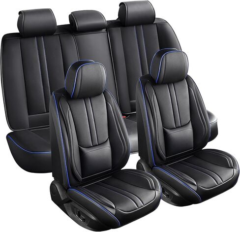 Car Seat Covers Full Set Fit for Nissan Frontier 2009-2025 Waterproof Faux Leather Seat Covers Airbag Compatible All-Weather Protection & Full Coverage Car Seat Cushion (BlackGrey,Full Set) in Kuwait