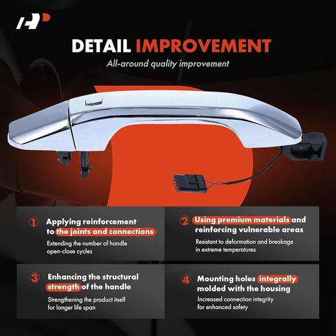 A-Premium Rear Driver or Passenger Side Exterior Door Handle Compatible with Chevrolet Silverado 1500 2019-2024, Silverado 2500 3500 HD 2020-2024 & GMC Sierra 1500 Limited, Sierra 2500 3500 HD, Chrome in Saudi Arabia