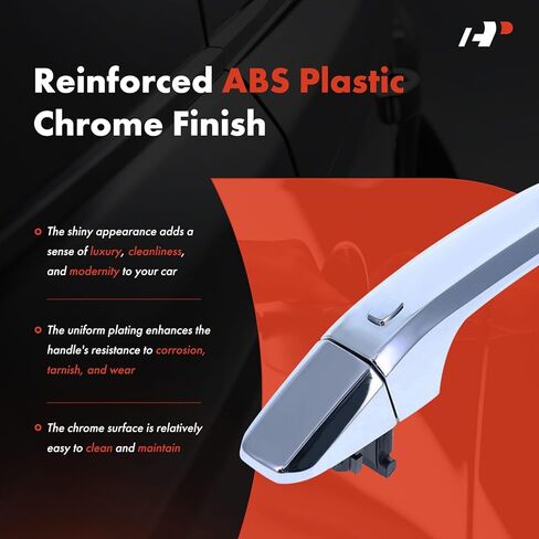 A-Premium Rear Driver or Passenger Side Exterior Door Handle Compatible with Chevrolet Silverado 1500 2019-2024, Silverado 2500 3500 HD 2020-2024 & GMC Sierra 1500 Limited, Sierra 2500 3500 HD, Chrome in Saudi Arabia