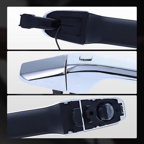 A-Premium Rear Driver or Passenger Side Exterior Door Handle Compatible with Chevrolet Silverado 1500 2019-2024, Silverado 2500 3500 HD 2020-2024 & GMC Sierra 1500 Limited, Sierra 2500 3500 HD, Chrome in Saudi Arabia