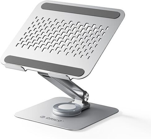 ORICO Adjustable Laptop Stand with 360° Rotating Base– Foldable Aluminum Alloy Laptop Holder for Desk, Compatible with MacBook Air/Pro, Dell, HP, XPS Laptops (13–17.3") - ST10, Silver in Saudi Arabia