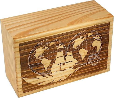 Handcrafted World Map Peace Wooden Cremation Urns for Human Ashes Adult Large - Tree of Life Funeral Urn Box - Burial Urns for Columbarium - 250 LB in Kuwait