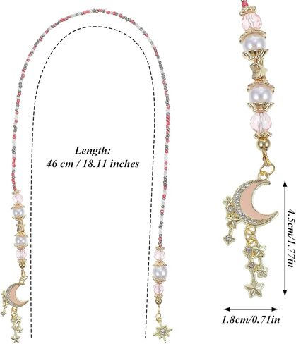 Moon Star Beaded Bookmark, Fantasy Crystal Bead Gold Chain Fantasy Bookmark, Reading Book Accessories for Women, Bookish Gift for Book Lovers Students Teachers in Saudi Arabia