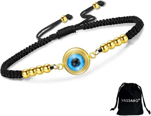 Dainty Evil Eye Bracelet for Women Stainless Steel Adjustable Turkish Eye Link Bracelets Lucky Amulet Jewelry Gift in Saudi Arabia