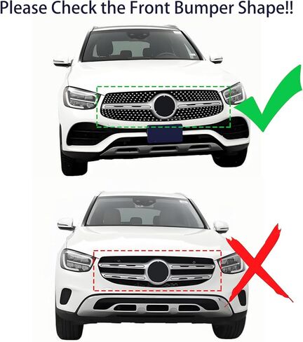 Front Bumper Center Grill For 2016 2017 2018 2019 2020 2021 2022 Mercedes-Benz GLC-Class GLC 300/300e/350e/43 SUV&Coupe With AMG Sport Package GT Style grille Black For W&WO Camera in Saudi Arabia